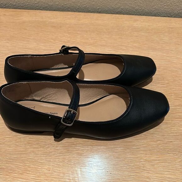Vintage Black Square‎ Toe ballet Mary Jane’s shoes women’s size 8 - Picture 1 of 9